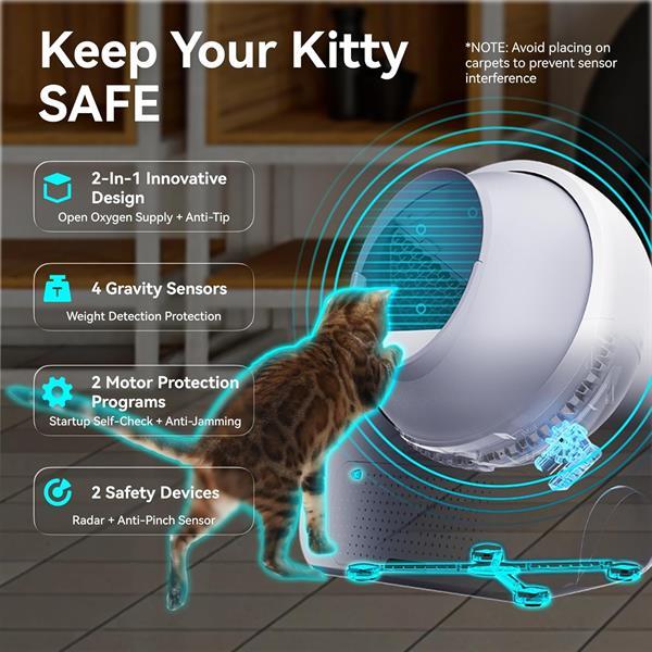 CATLINK Yapay Zekâlı Otomatik Kedi Tuvaleti - Scooper - Görsel 4