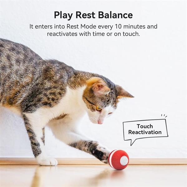 Cheerble Şarjlı Akıllı İneraktif Kedi Oyun Topu, Kırmızı 4 cm - Görsel 4