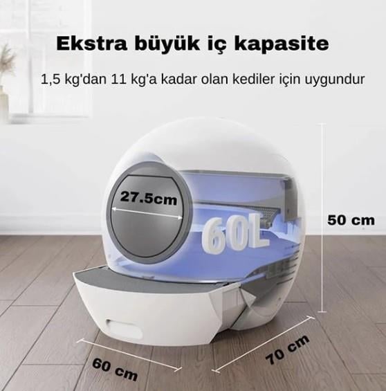 ELS Pet Otomatik Smart Pro Akıllı Kedi Tuvaleti - Görsel 2